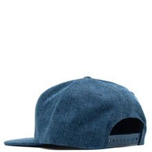 Load image into Gallery viewer, Pleasures Core Logo Denim Snapback Hat / Washed
